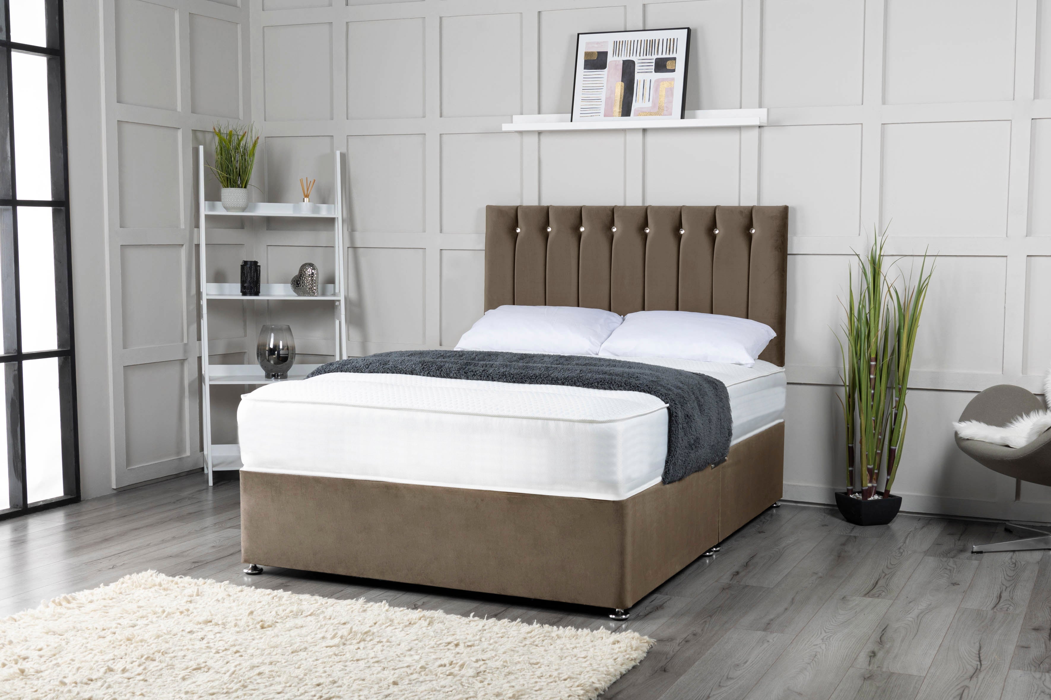 Florence Memory Divan Bed Set with Mattress & Headboard